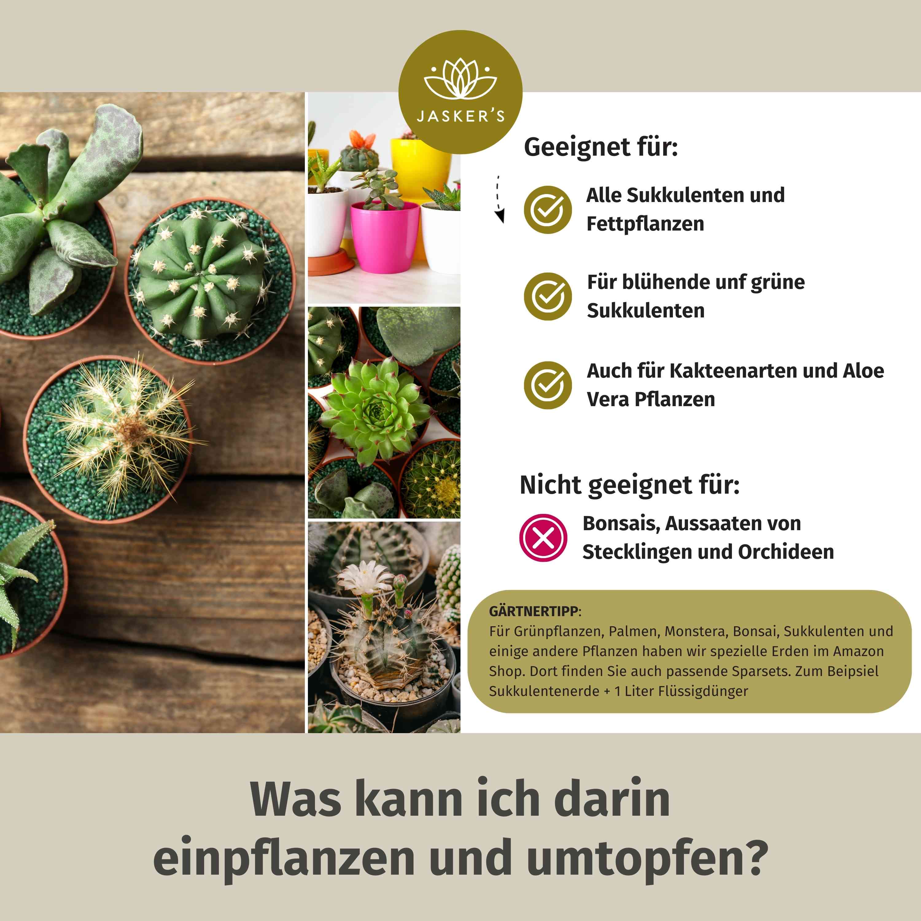 JASKERS® Sukkulentenerde mit Dünger & Wurzelaktivator