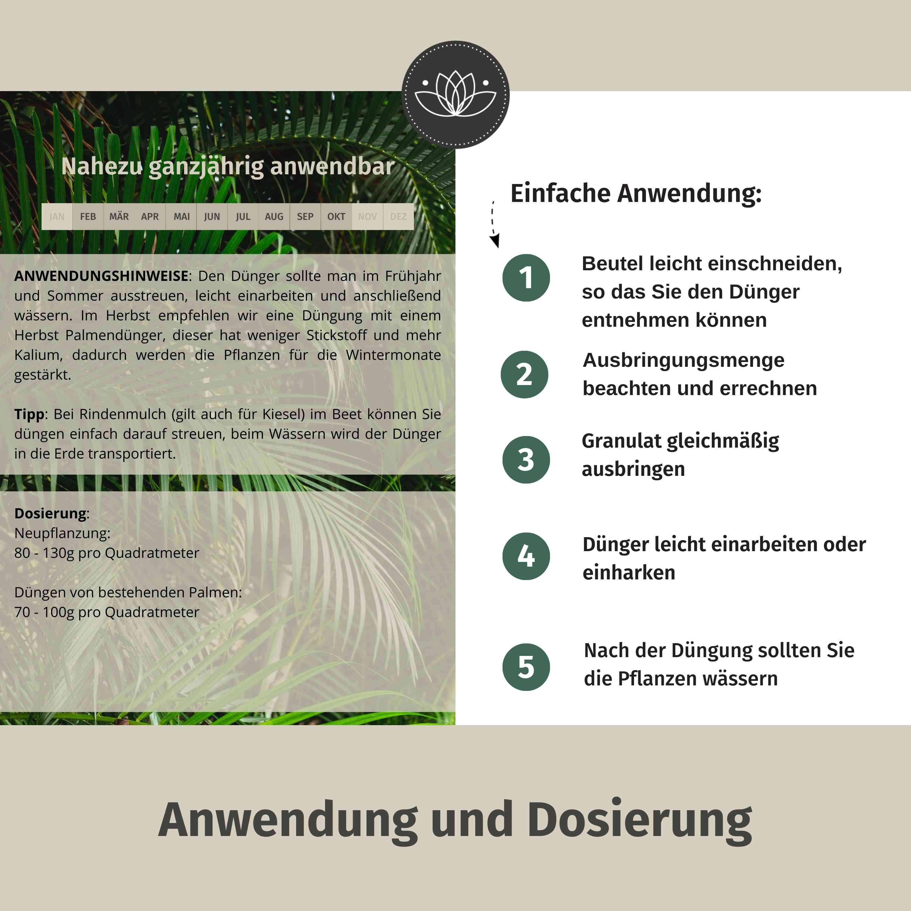 Palmen Dünger Granulat 1.5Kg - Für alle Palmen-Arten