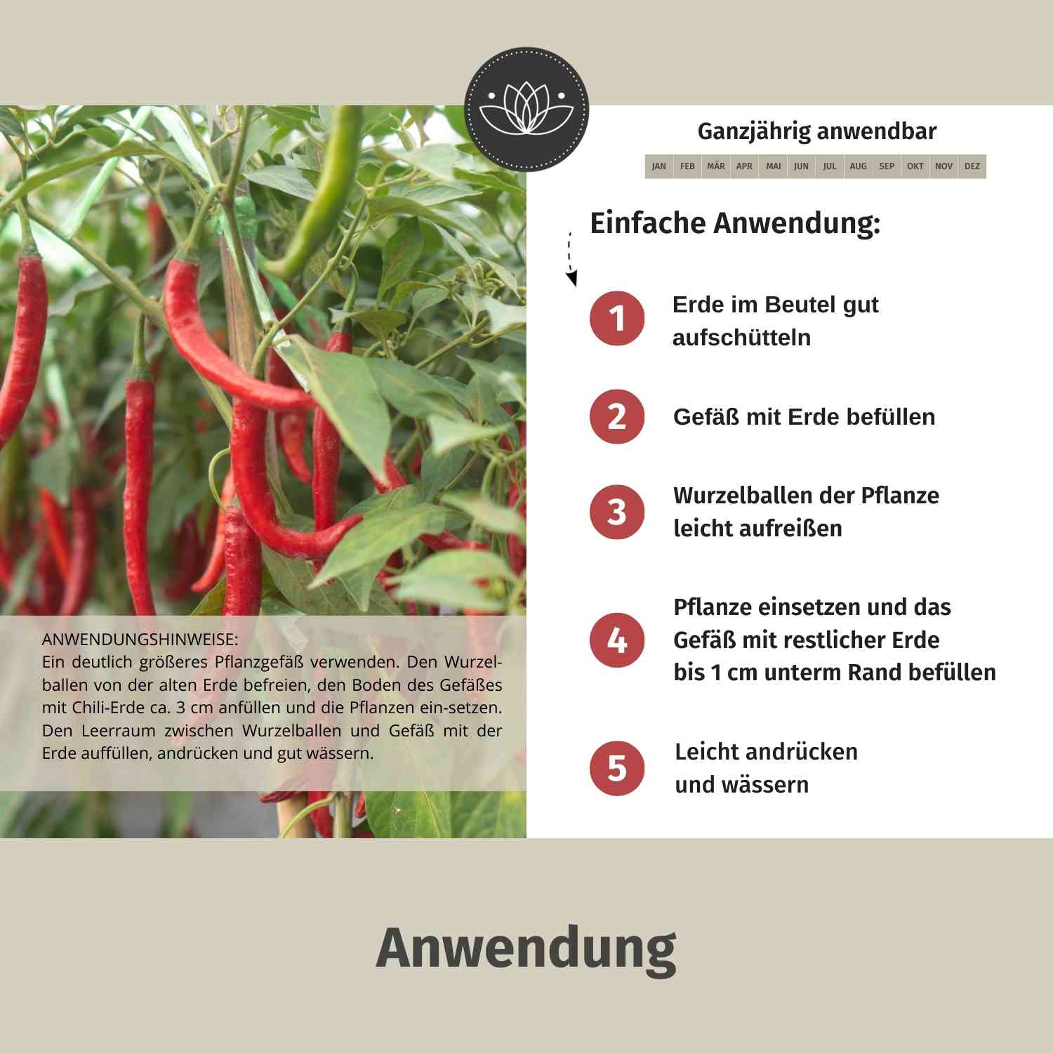 Chilierde Bio Erde für Chilis