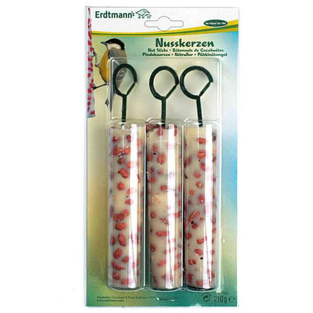 Erdtmann 3 Nusskerzen auf Schale