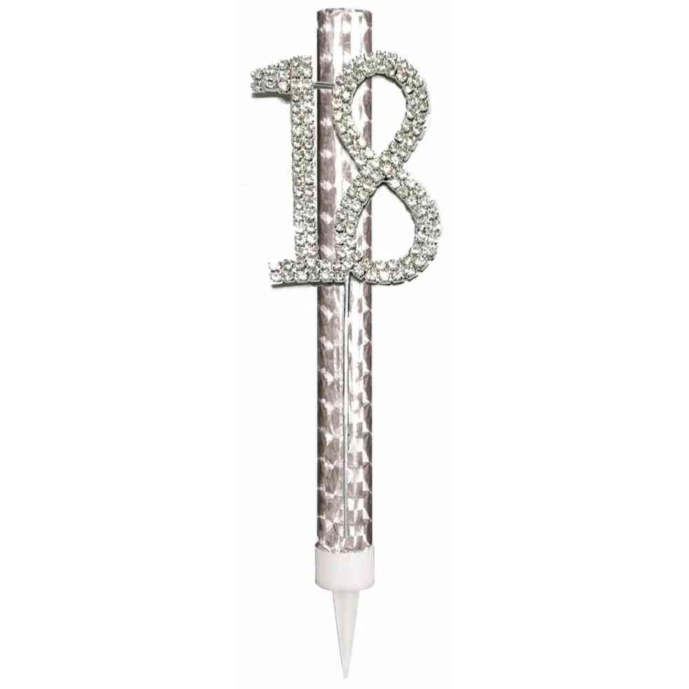 amscan Fontäne Milestone 18 mit Strasssteinen versehen