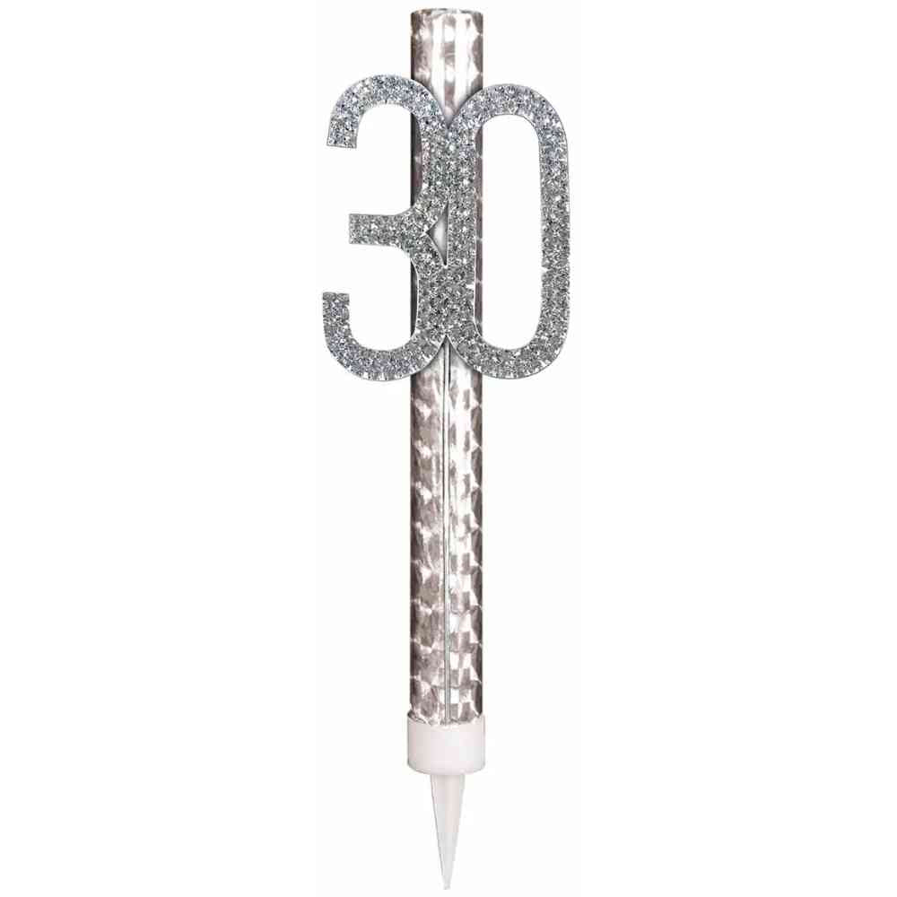 amscan Fontäne Milestone 30 mit Strasssteinen versehen