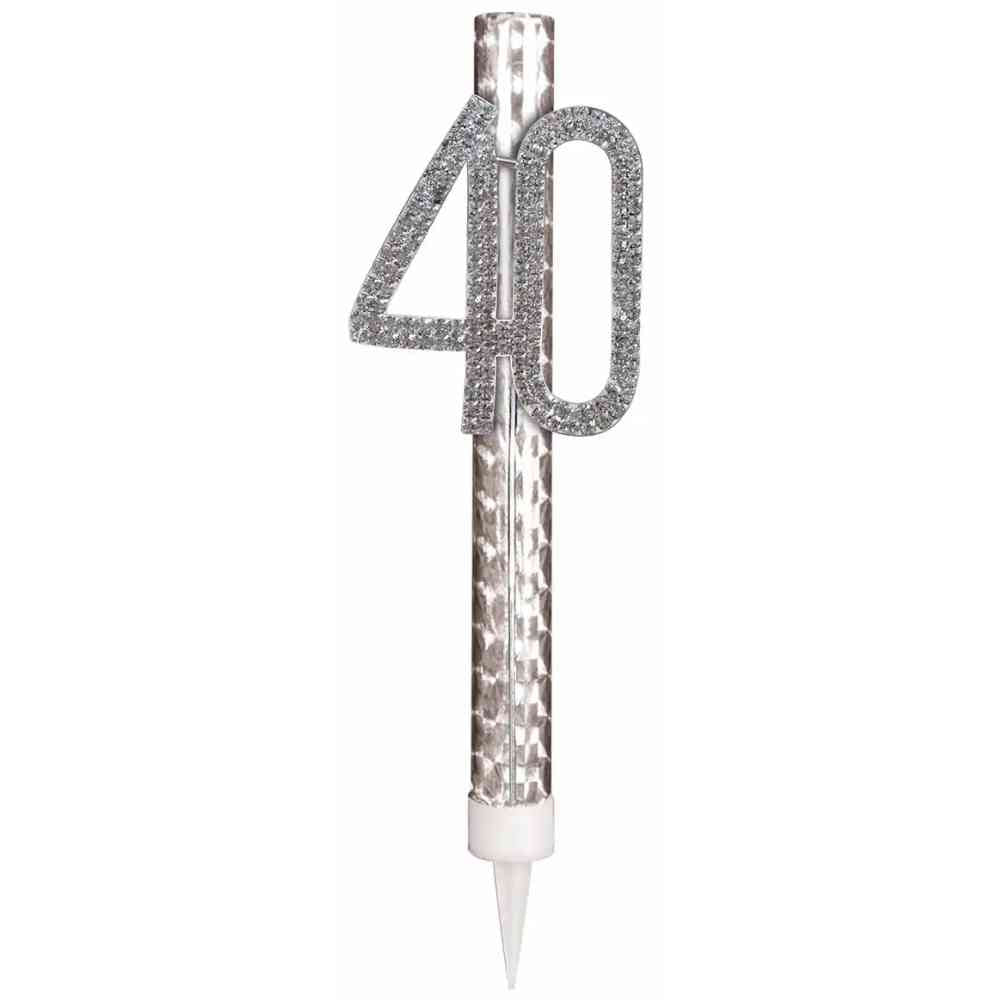 amscan Fontäne Milestone 40 mit Strasssteinen versehen