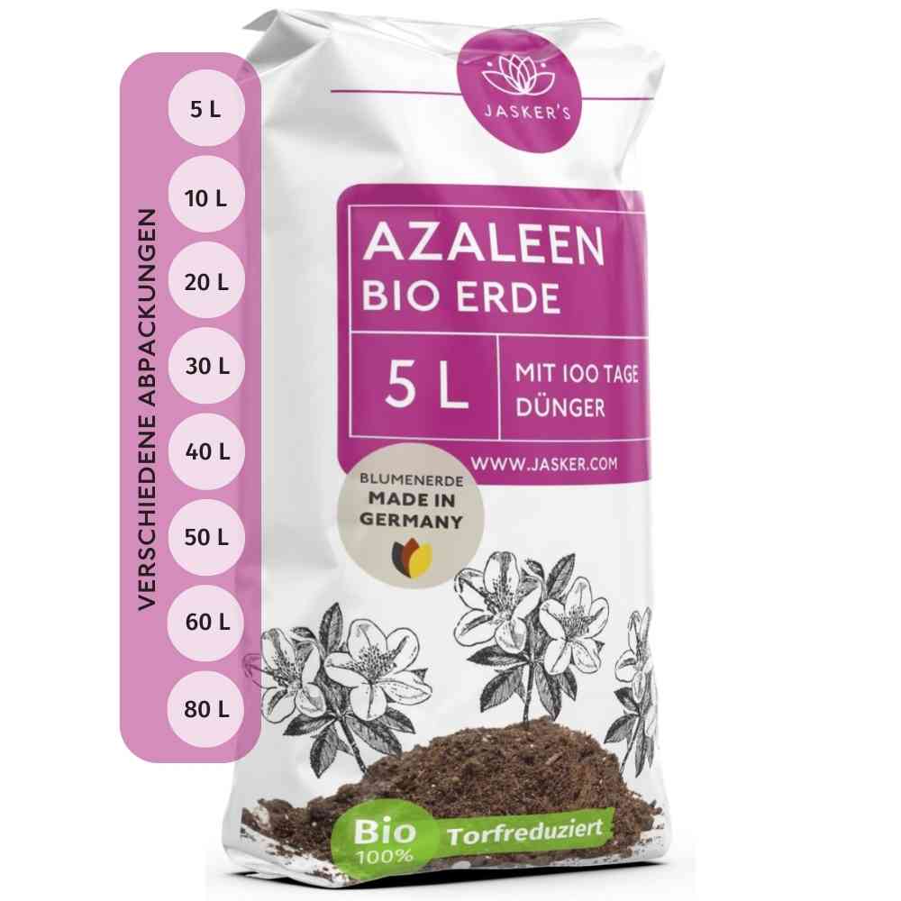 Azaleenerde Bio 5 L - Saure Erde mit 20% weniger Torf für Moorbeetpflanzen 