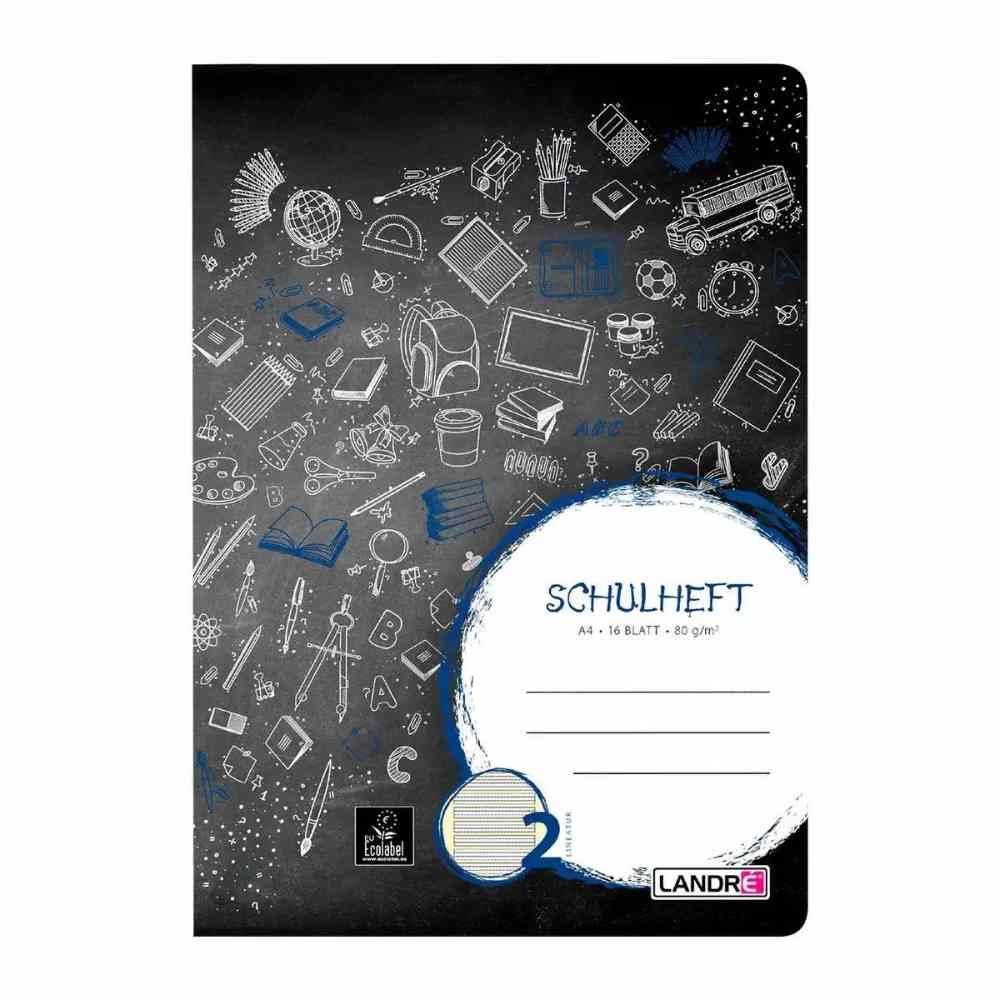 LANDRÉ Schulheft Lineatur 2 liniert 16 Blatt DIN A4
