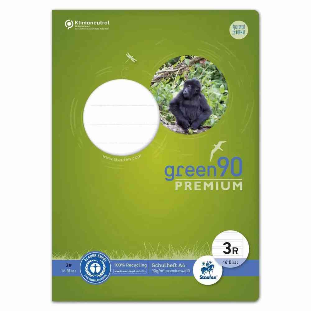 Staufen Schulheft green90 PREMIUM Lineatur 3R 16 Blatt 90g/m² DIN A4
