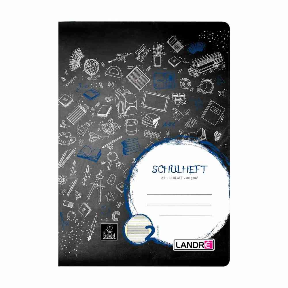 LANDRÉ Schulheft Lineatur 2 liniert 16 Blatt DIN A5