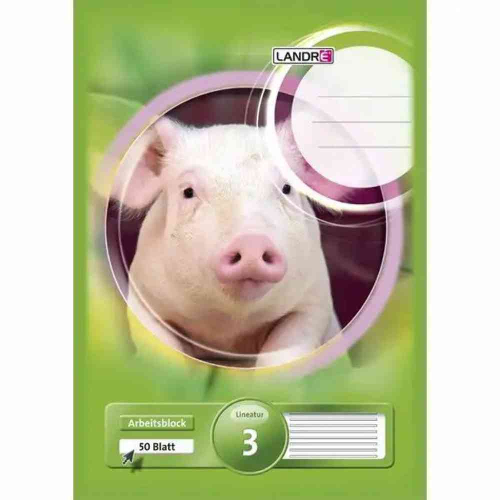 LANDRÉ Arbeitsblock Lineatur 3 liniert 50 Blatt 80g/m² DIN A4