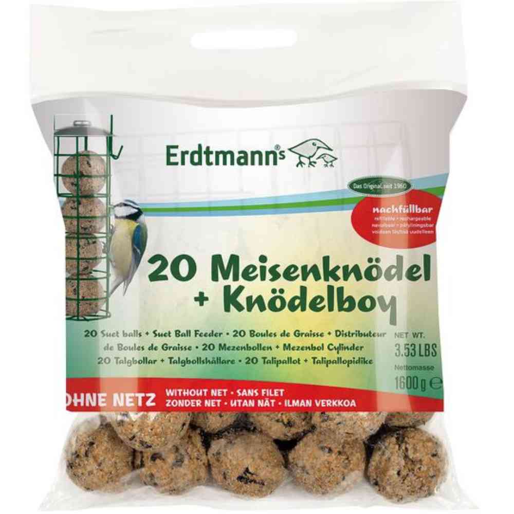 Meisenknödel ohne Netz 4 x 20 Stück mit Knödelboy