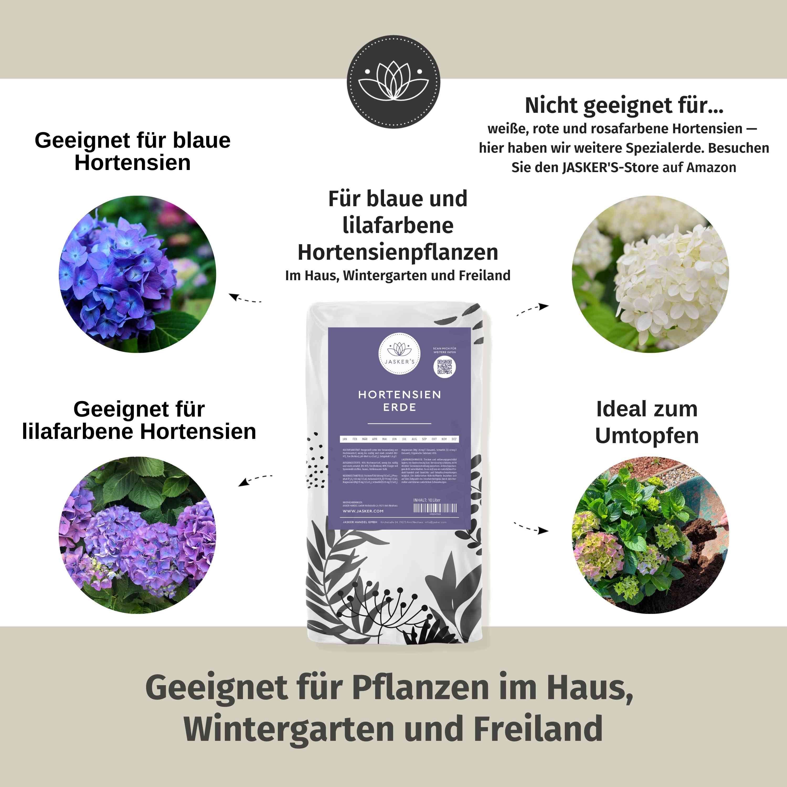 Hortensienerde für blaue und lilafarbene Hortensien