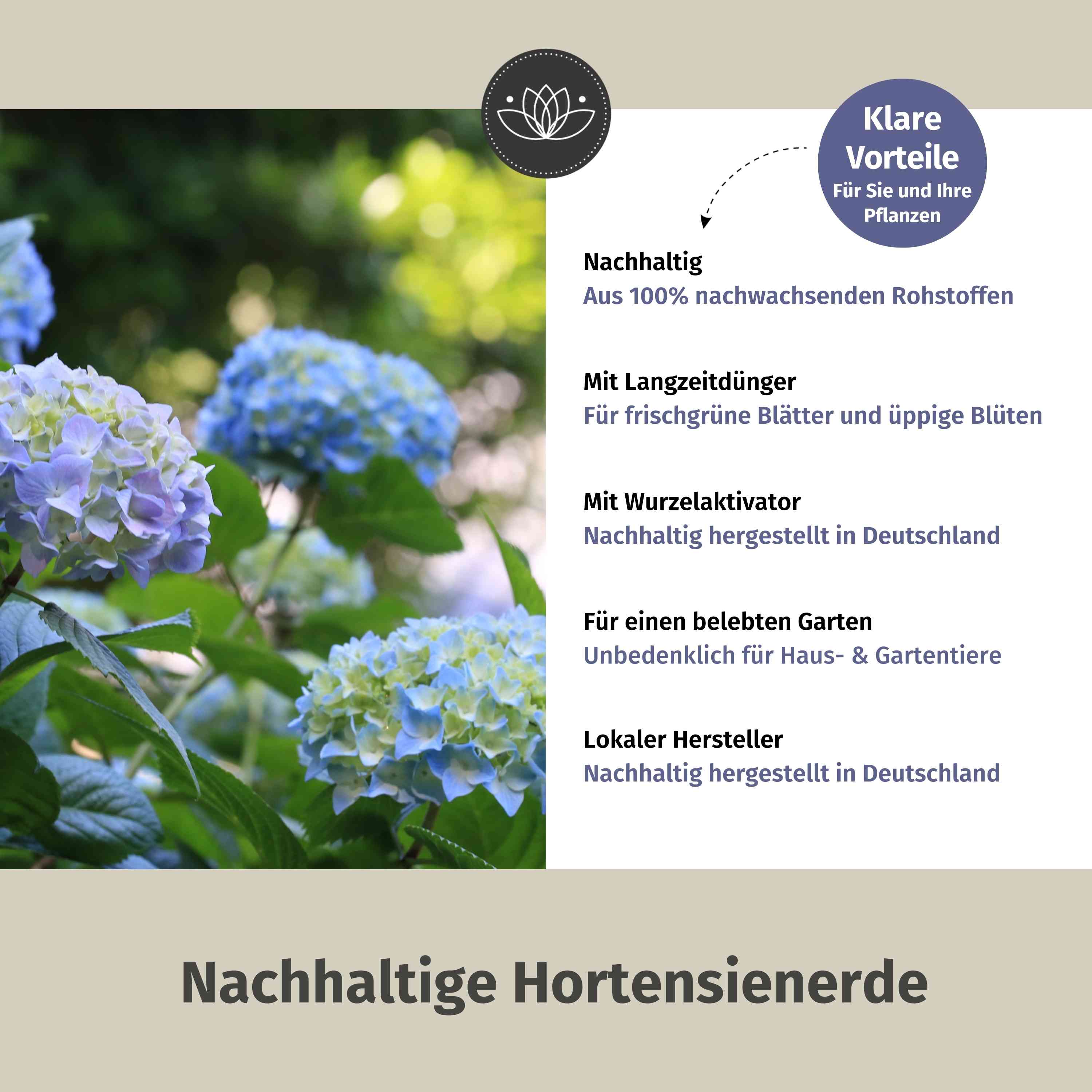 Hortensienerde für blaue und lilafarbene Hortensien