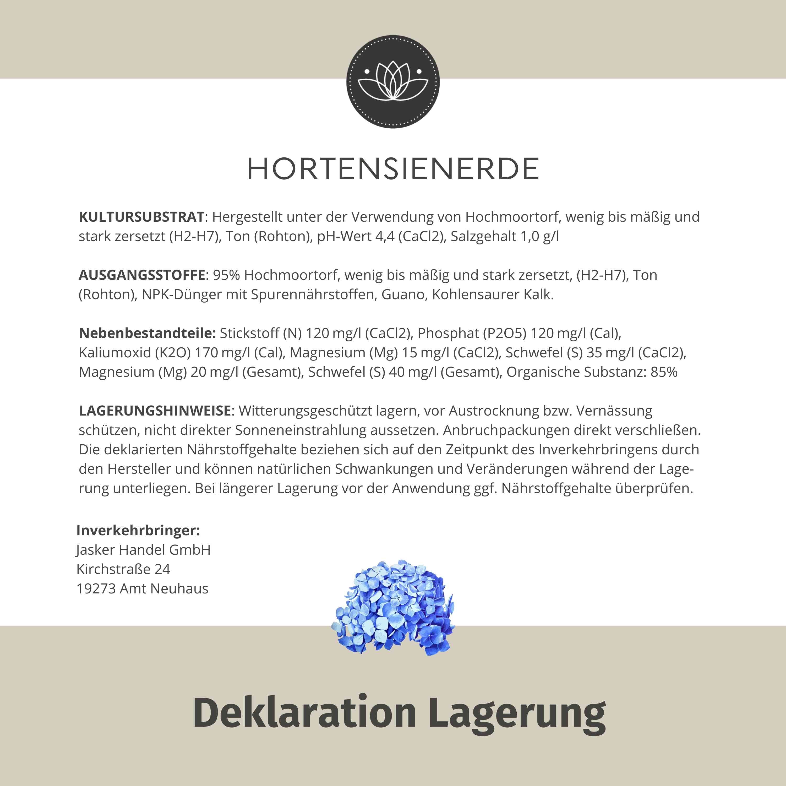 Hortensienerde für blaue und lilafarbene Hortensien