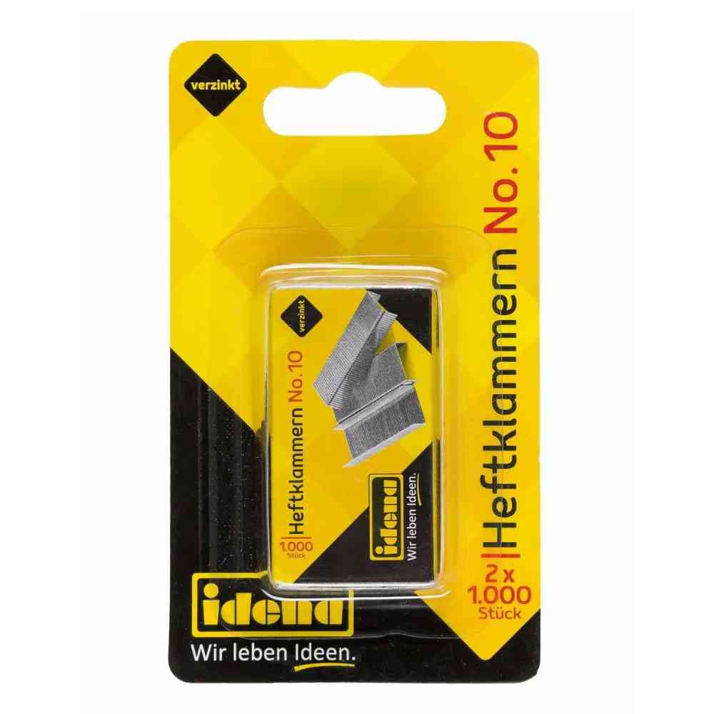Idena Heftklammern No. 10 verzinkt 2x1000 Stück