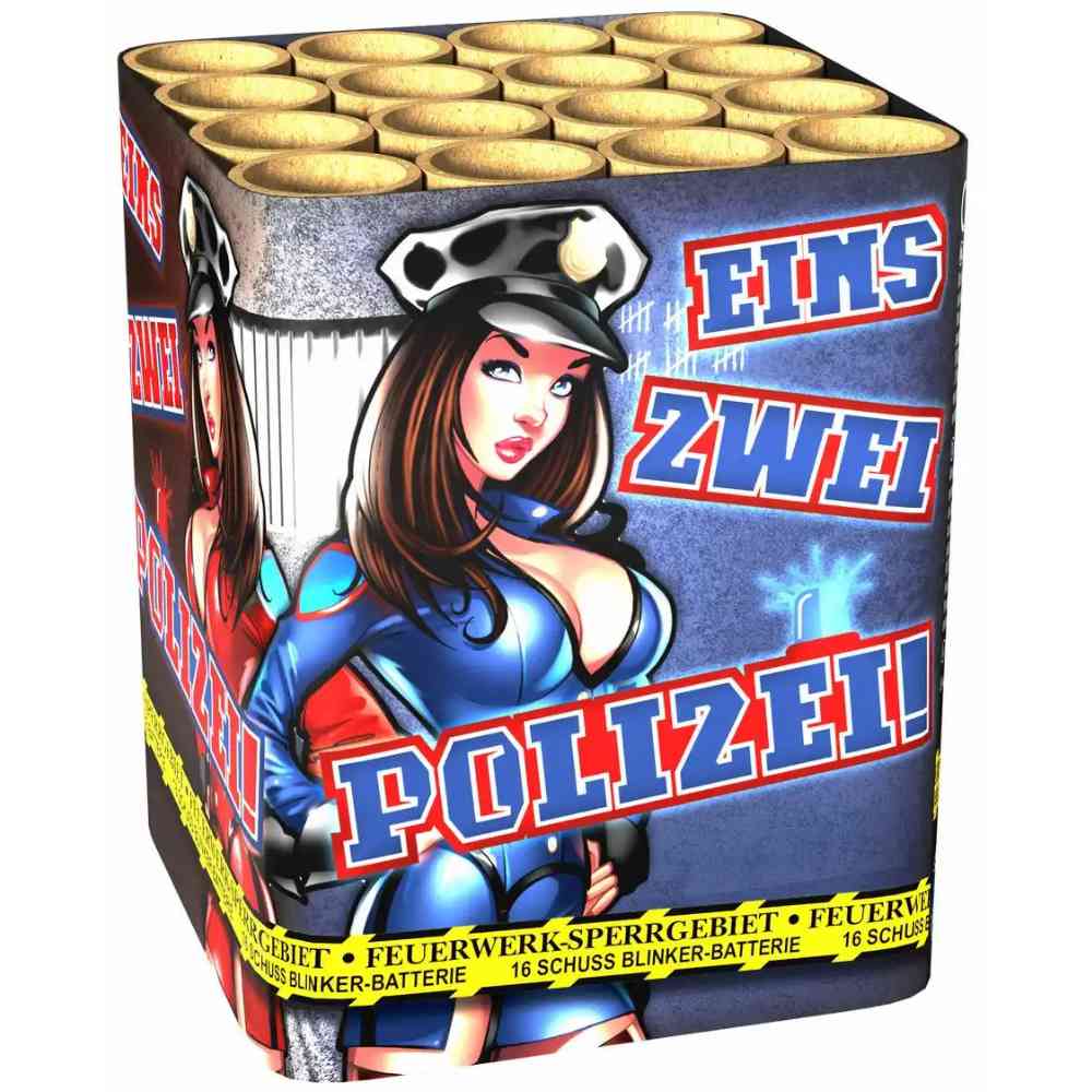 LESLI Feuerwerk Eins Zwei Polizei Batterie F2 16 Schuss