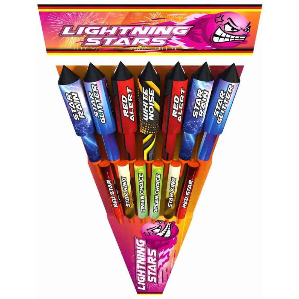 LESLI Raketenset Lightning Stars Kat. F2 13 Stück