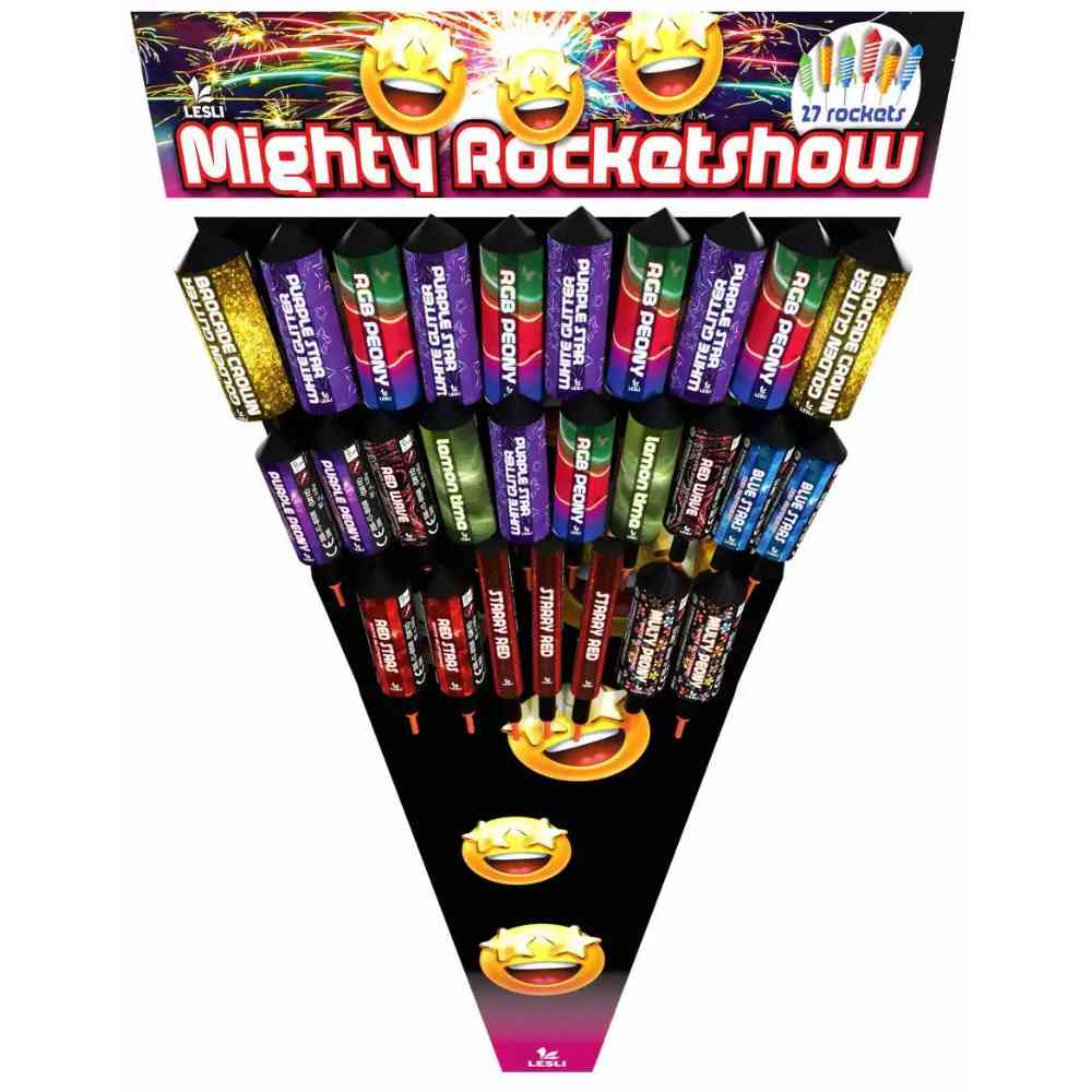 LESLI Raketenset Mighty Rocketshow Kat. F2 27 Stück