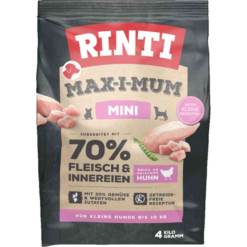 RINTI MAX-I-MUM - Mini Adult Huhn Hundefutter trocken 4kg
