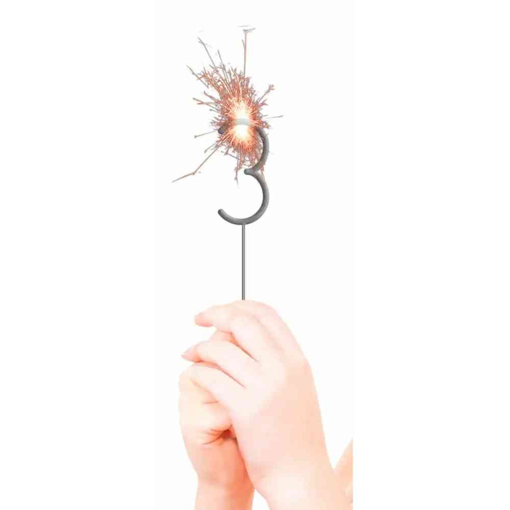 Wunderkerzen F1 Feuerwerk Zahl 3 silber 16,5cm