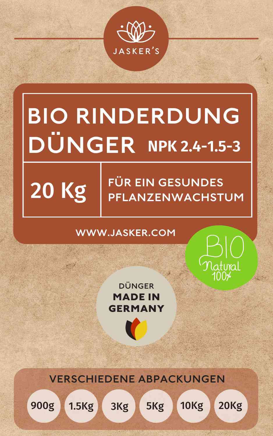 Bio Rinderdung Dünger 20Kg