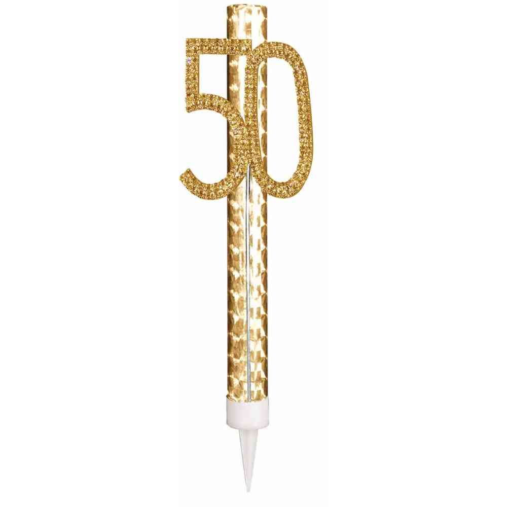 amscan Fontäne Milestone 50 mit Strasssteinen versehen