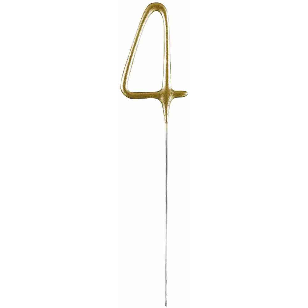 amscan Wunderkerze Zahl 4 gold