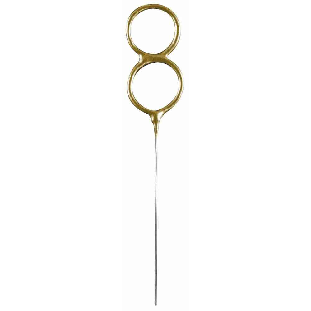 amscan Wunderkerze Zahl 8 gold