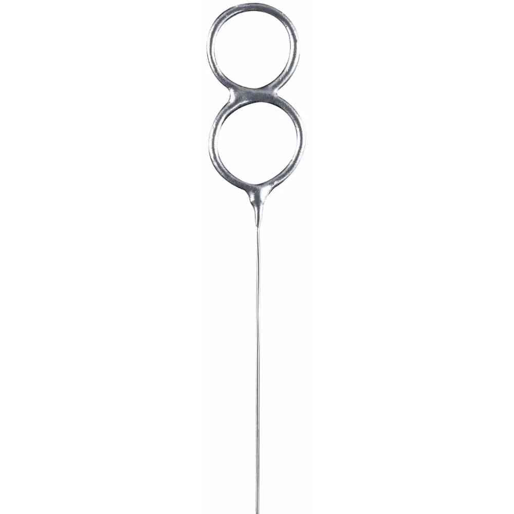 amscan Wunderkerzen Zahl 8 silber