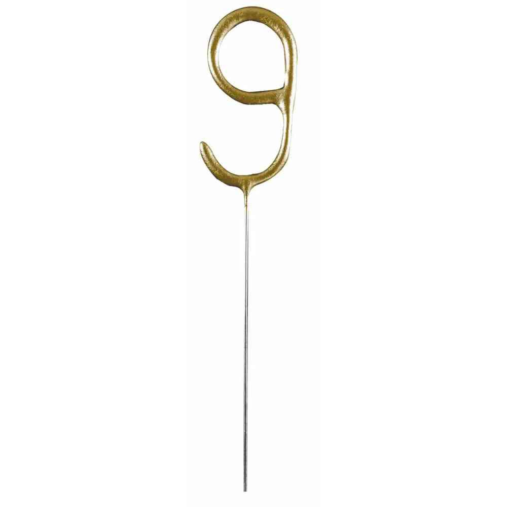 amscan Wunderkerze Zahl 9 gold