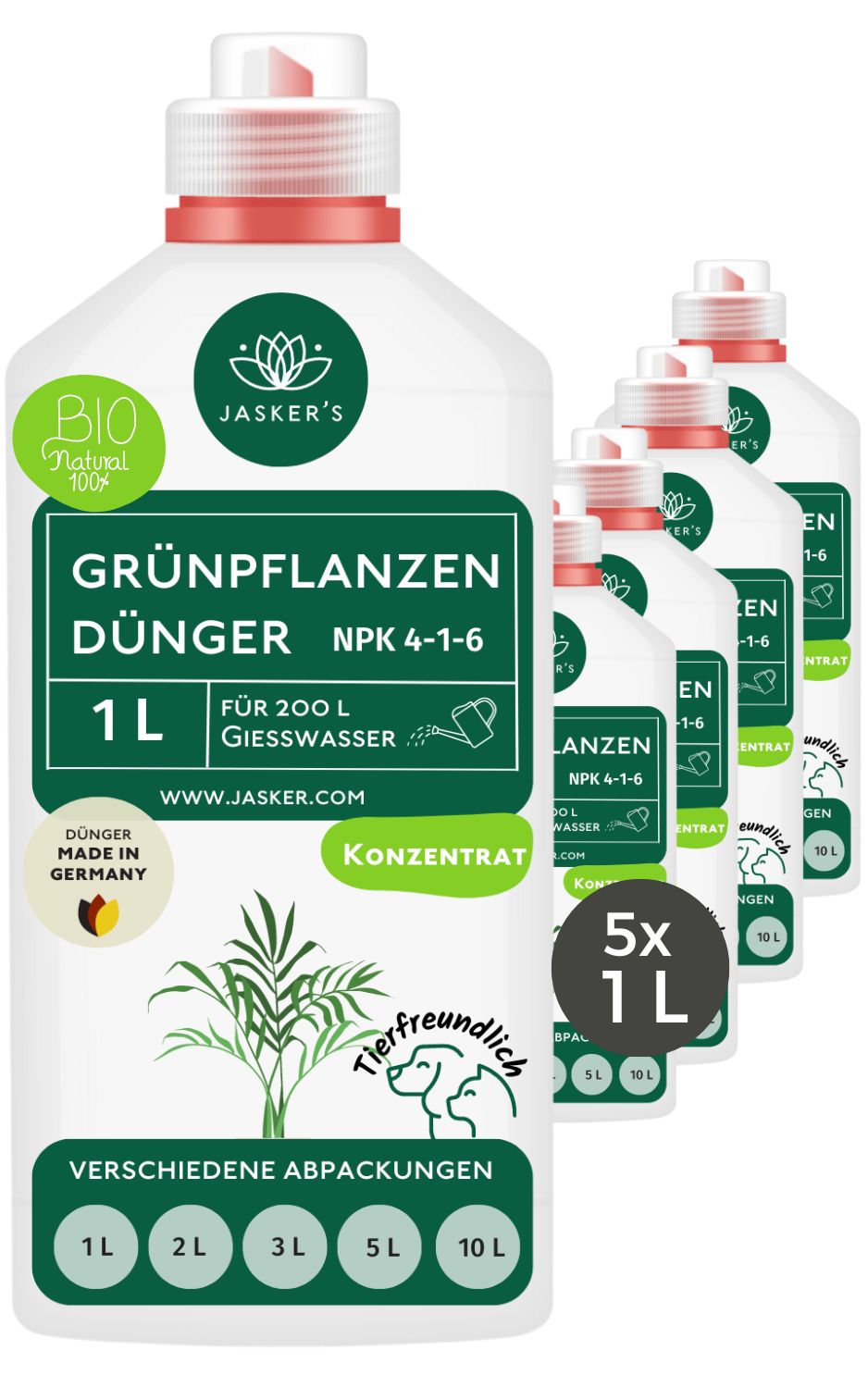 Grünpflanzen Dünger flüssig 5 Liter - Flüssigdünger für Grünpflanzen