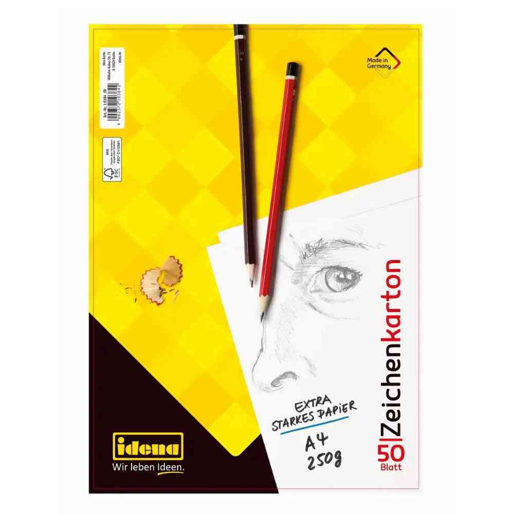 Idena Zeichenkarton 50 Blatt 250g/m² DIN A4