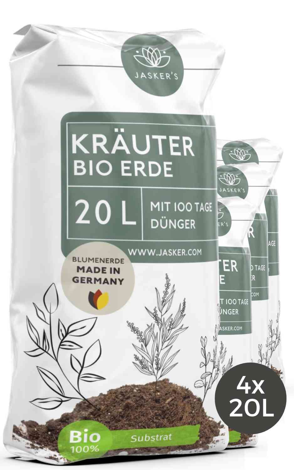 Bio Kräutererde 80 L (4x20L) - Erde für Kräuter