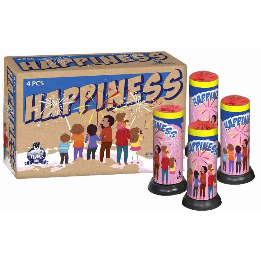 LESLI Fontänenfeuerwerk Happiness Kat. F1 4 Stück