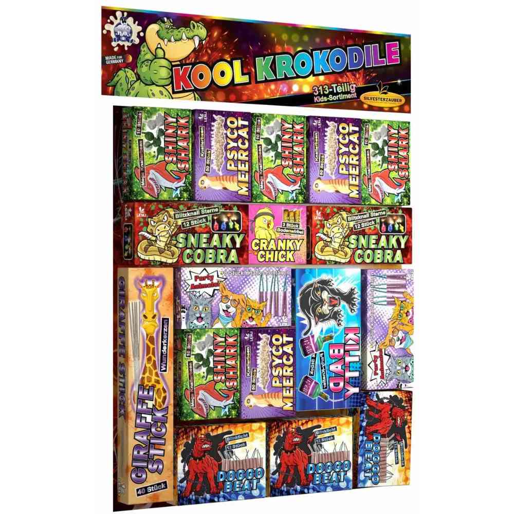 LESLI Jugendfeuerwerk Kool Krokodile 305 Teile
