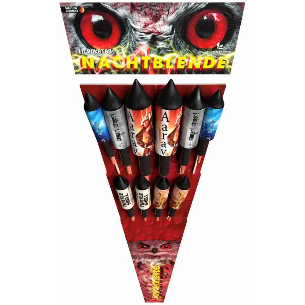 LESLI Raketen Nachtblende Raketensortiment mit 10 Raketen Kat. F2
