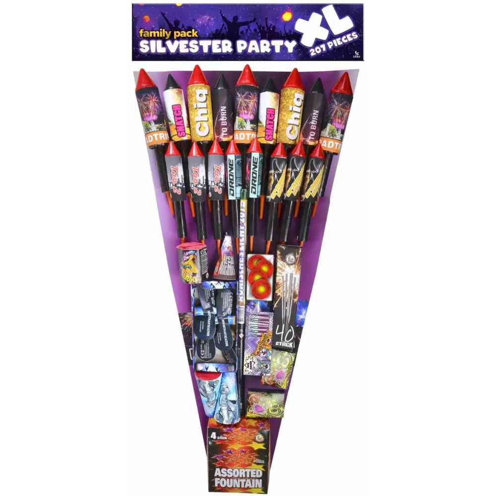 Lesli Feuerwerkssortiment Silvester Party XL 207 Teile Kategorie F2