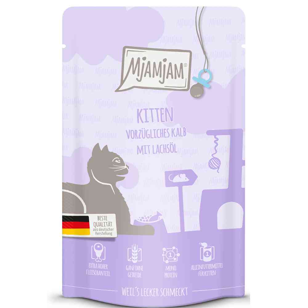 Mjamjam - Quetschie Kitten vorzügliches Kalb mit Lachsöl