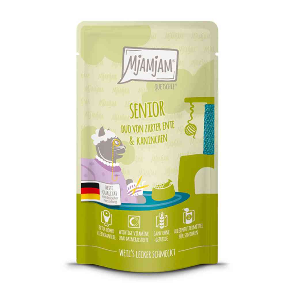 Mjamjam - Quetschie -Senior- DUO von zarter Ente und Kaninchen- 125-g