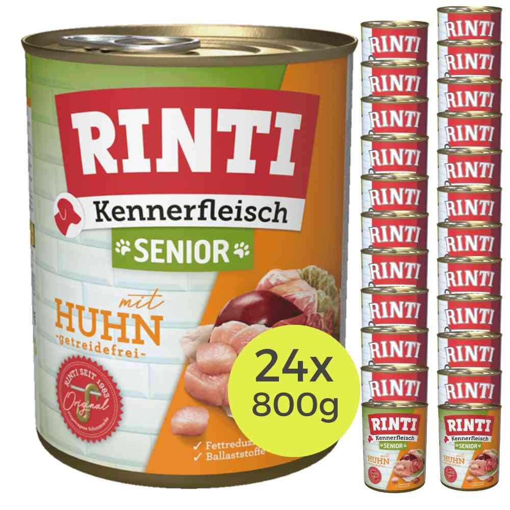 Rinti Kennerfleisch Senior Huhn 24 x 800 g Dose