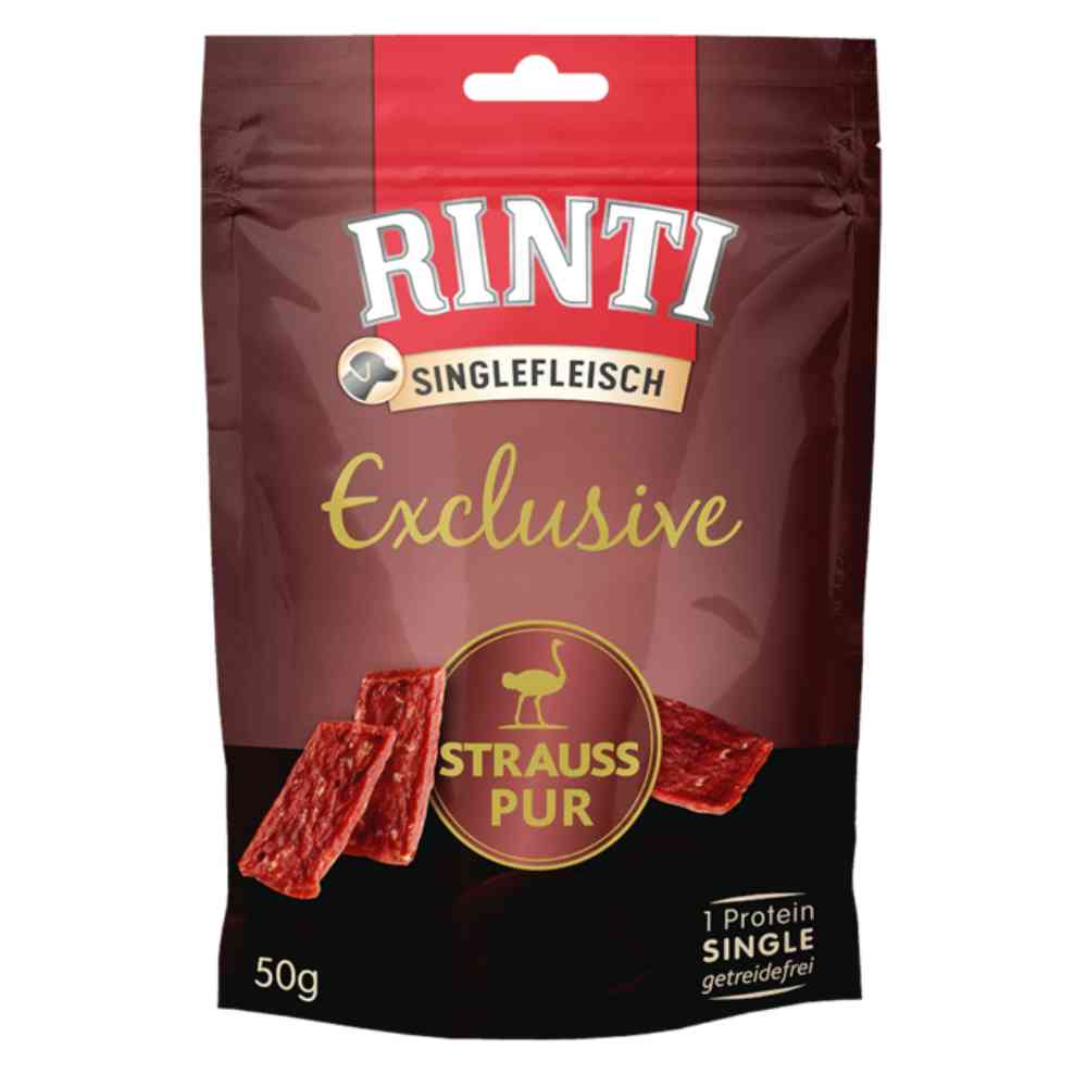 Rinti Singlefleisch Exclusive snack Strauss 50g