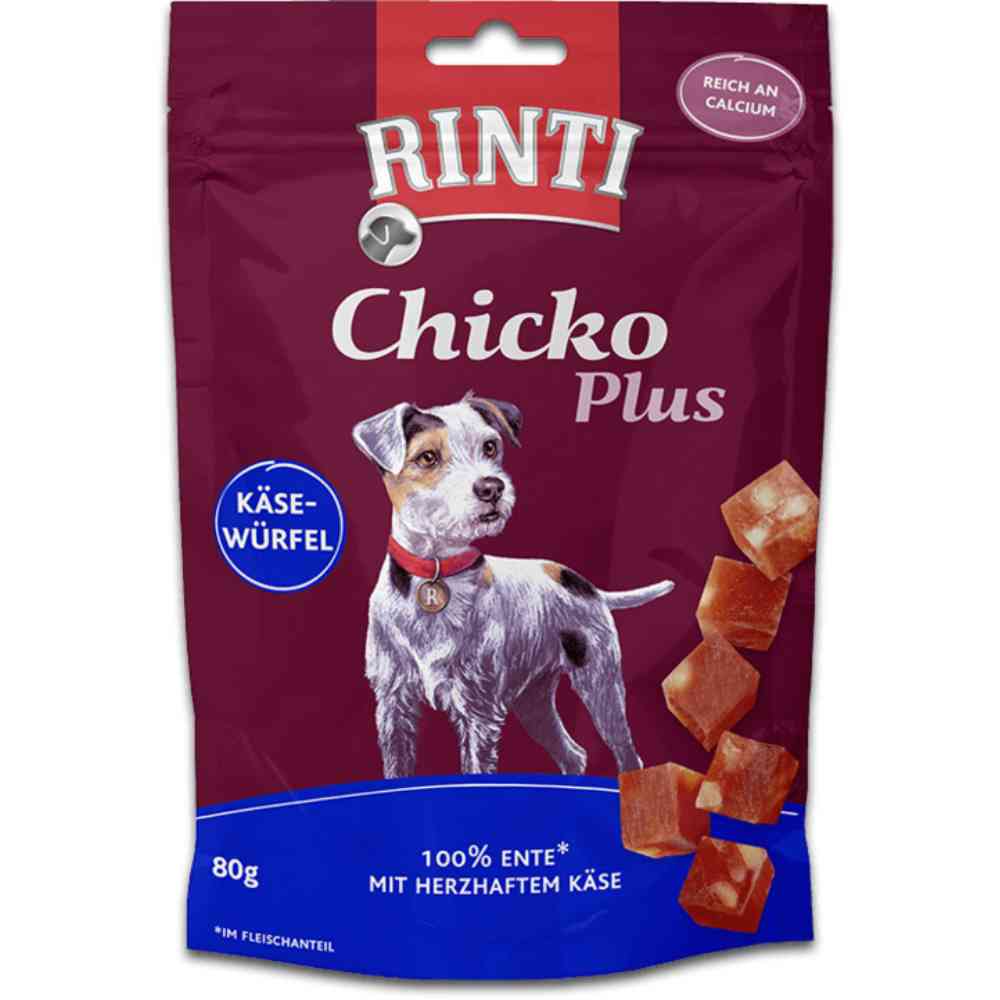 Rinti Chicko+ Käsewürfel Ente 80g