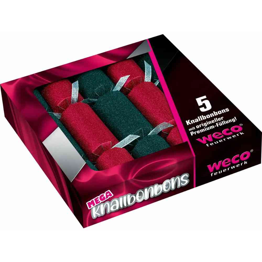 weco feuerwerk Knallbonbons Kat.F1 matt schwarz/rot 30cm 5 Stück Faltschachtel