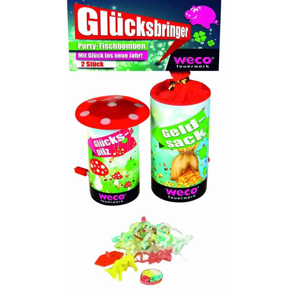 Weco Tischfeuerwerk Glücksbringer 2er Set