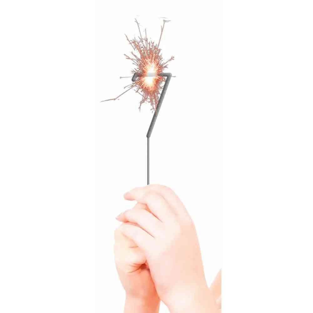 Wunderkerzen F1 Feuerwerk Zahl 7 silber 16,5cm