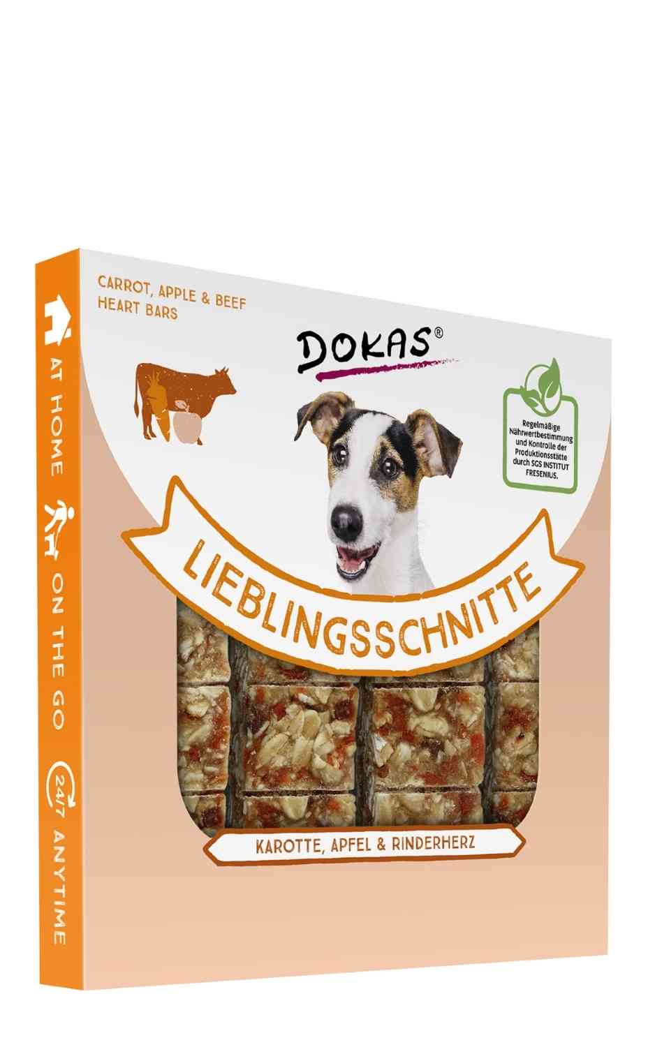 Dokas Dog Lieblingsschnitte Karotte, Apfel, Rinderherz