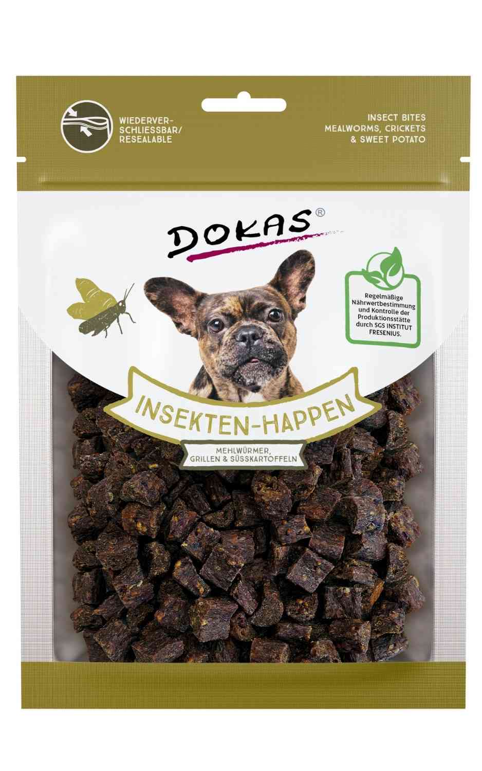 Dokas Dog Insekten-Happen Mehlwürmer, Grillen, Süßkartoffel