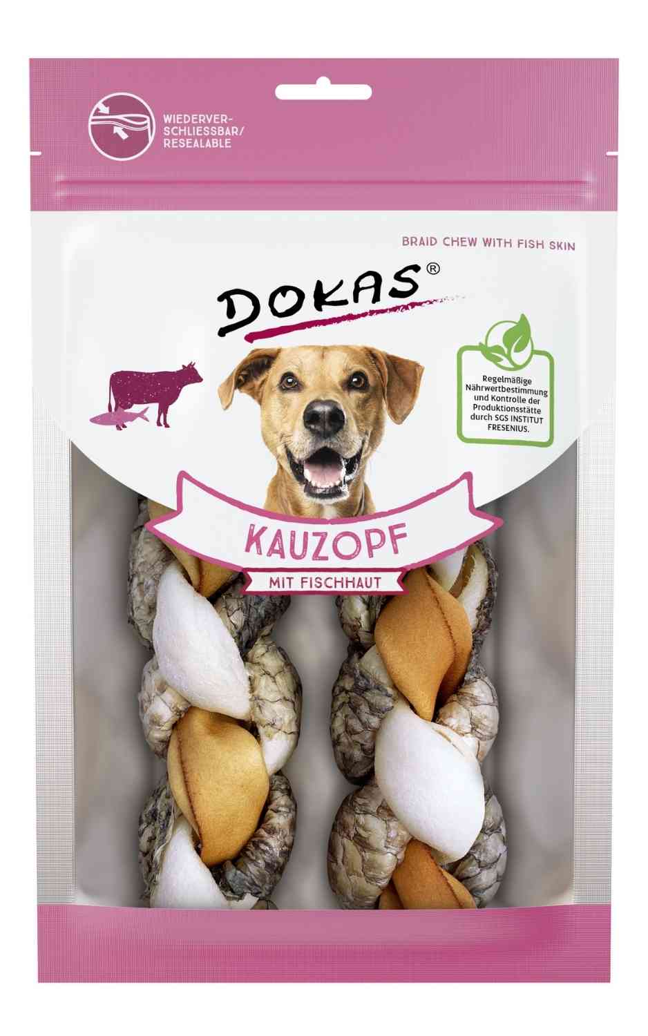 Dokas Dog Kauzopf mit Fischhaut 2 Stück