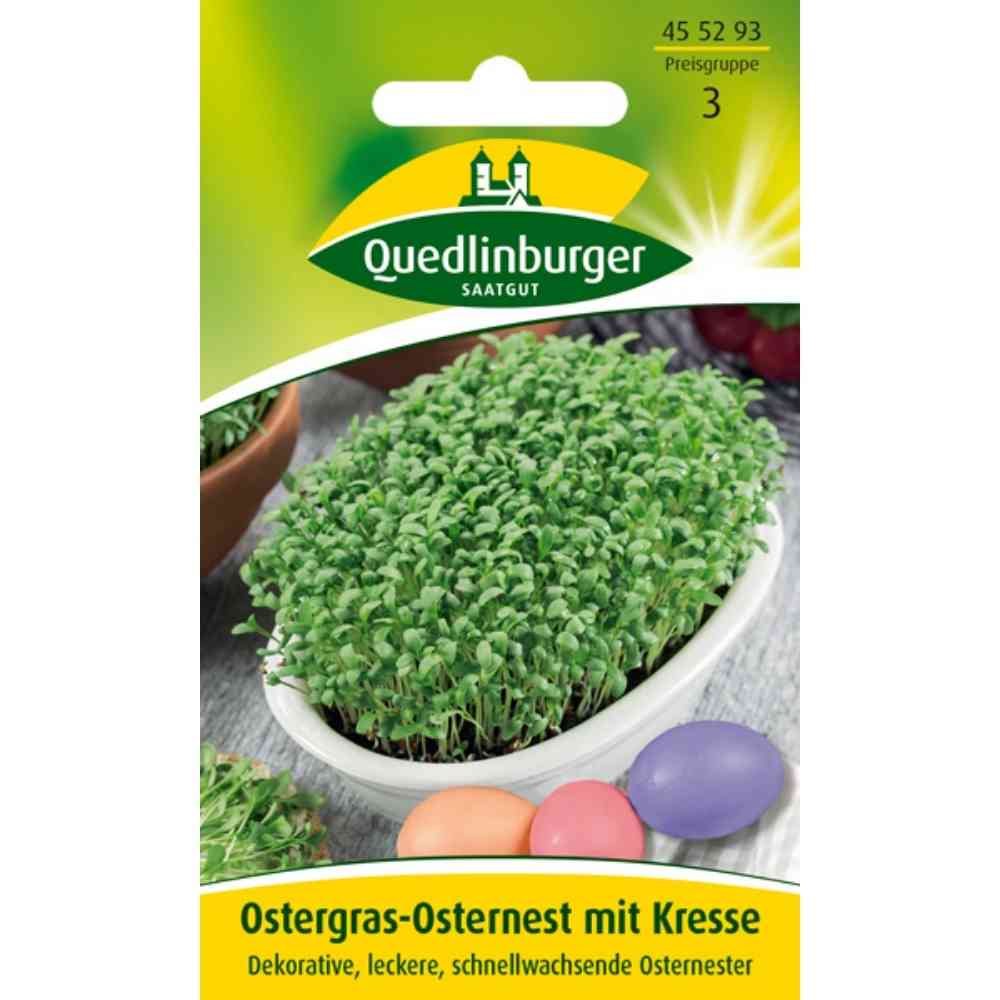 Ostergras-Osternest mit Kresse